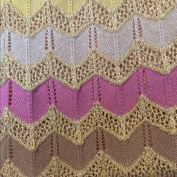 Missoni Pink Yellow Gold Chevron Knee-Length A-Line Skirt Medium - Picture 4 of 7
